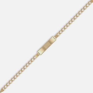 9k Yellow Gold Id Curb Bracelet in 7.5 Inch Length