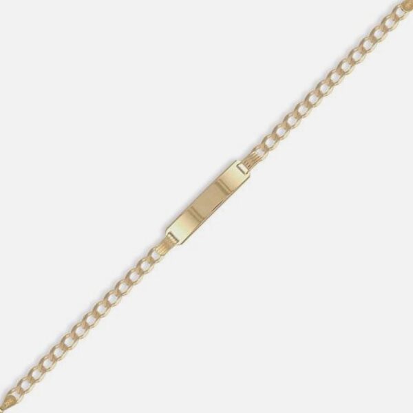 9k Yellow Gold Id Curb Bracelet in 7.5 Inch Length